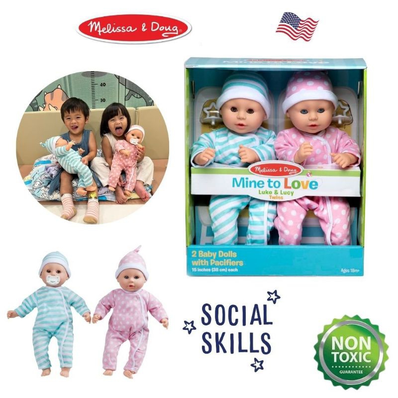 Melissa&Doug - Baby Twins Luke & Lucy 15" Doll   ...