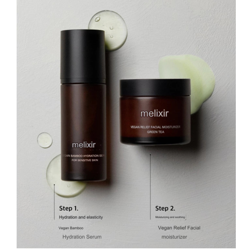 MELIXIR Vegan Hydration Serum 50ml + ครีม 80ml ชุดดูแลผิวหน้า / K ...