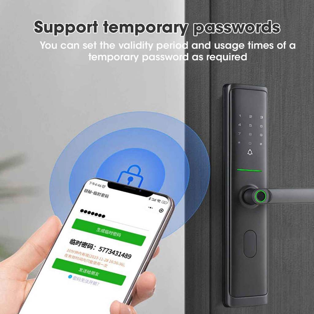Smart Door Lock with Fingerprint Password, 5-in-1 Keyless Entry Digital ...