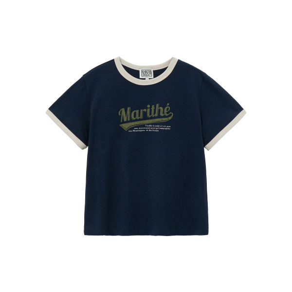 Tシャツ・カットソー Marithe + Francois Girbaud W CLASSIC LOGO RINGER TEE sky blu W CLASSIC LOGO RINGER TEE sky blue - MARITHÉ+FRANҪOIS GIRBAUD