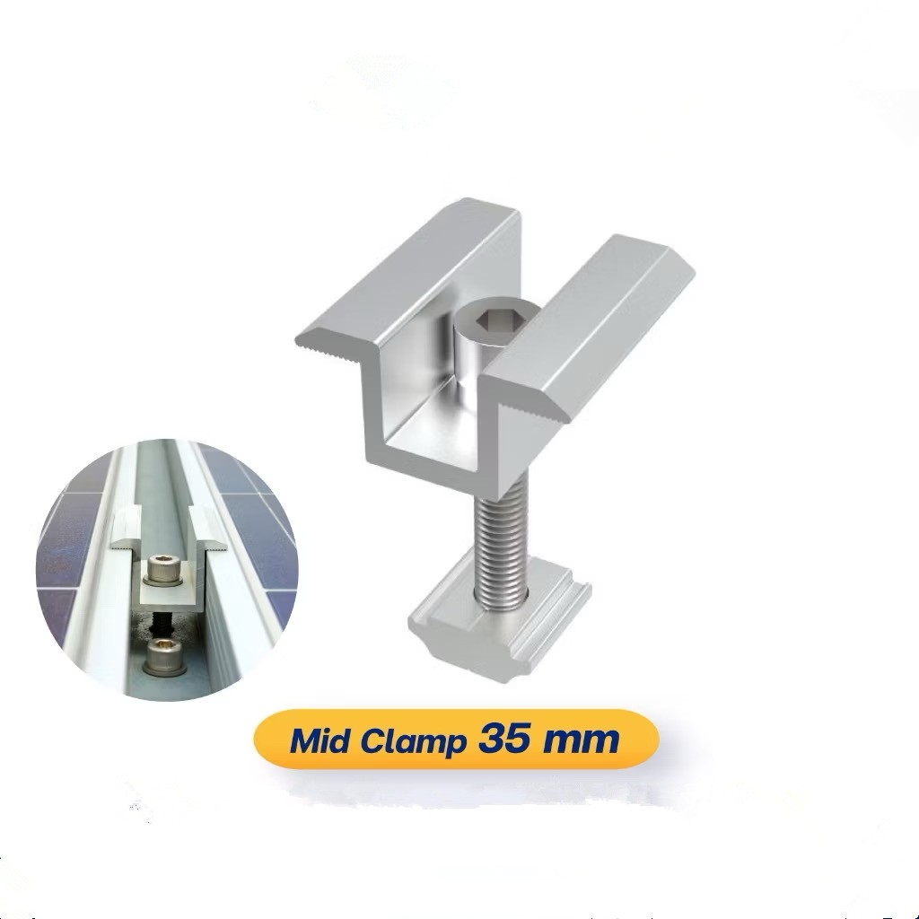 อุปกรณ์จับยึดแผง Solar Mounting - L Feet / Mid Clamp 35-40 mm / End ...