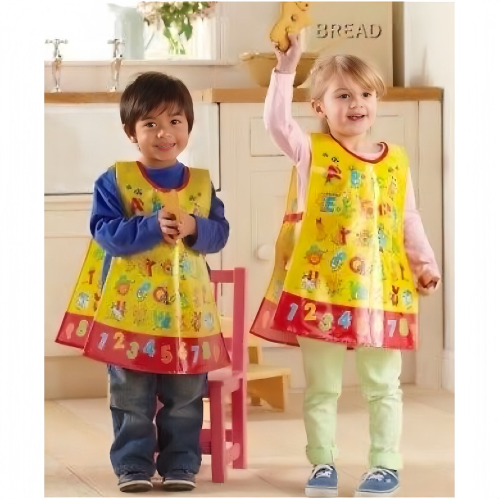 Cooksmart Kids Sample PVC apron, wipe clean material ผ้ากันเปื้อนเปื้อน ...
