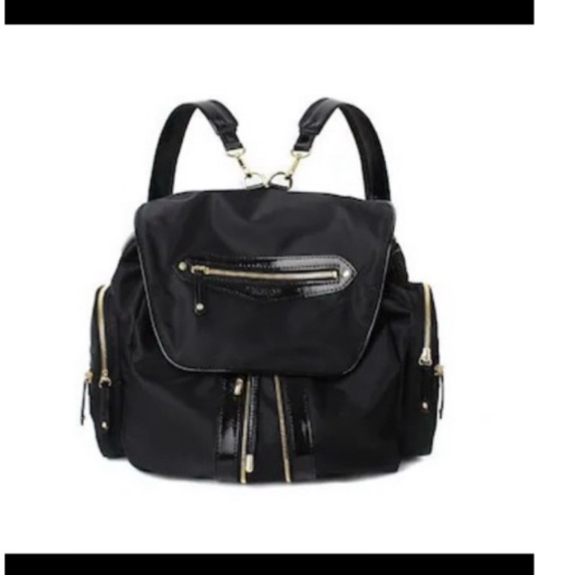 (used) morgan backpack แท้ แพง สภาพสวย ไนลอนตัดหนังแท้ สะพายข้างได้ ...
