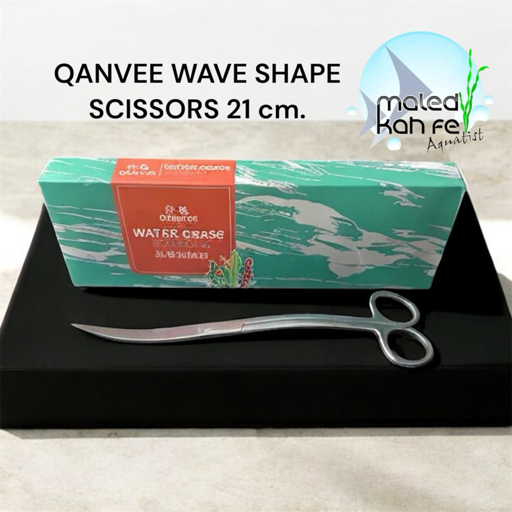 กรรไกร ทรงคลื่น ปลาย โค้ง เวฟ QANVEE water grass wave shape Scissors ...