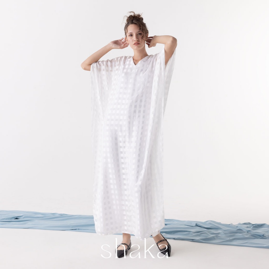 Shaka SS24 Kaftan Jumpsuit จั๊มสูท ด้านนอกคลุมแต่งด้วยผ้าออแกนซ่า JS-8240304