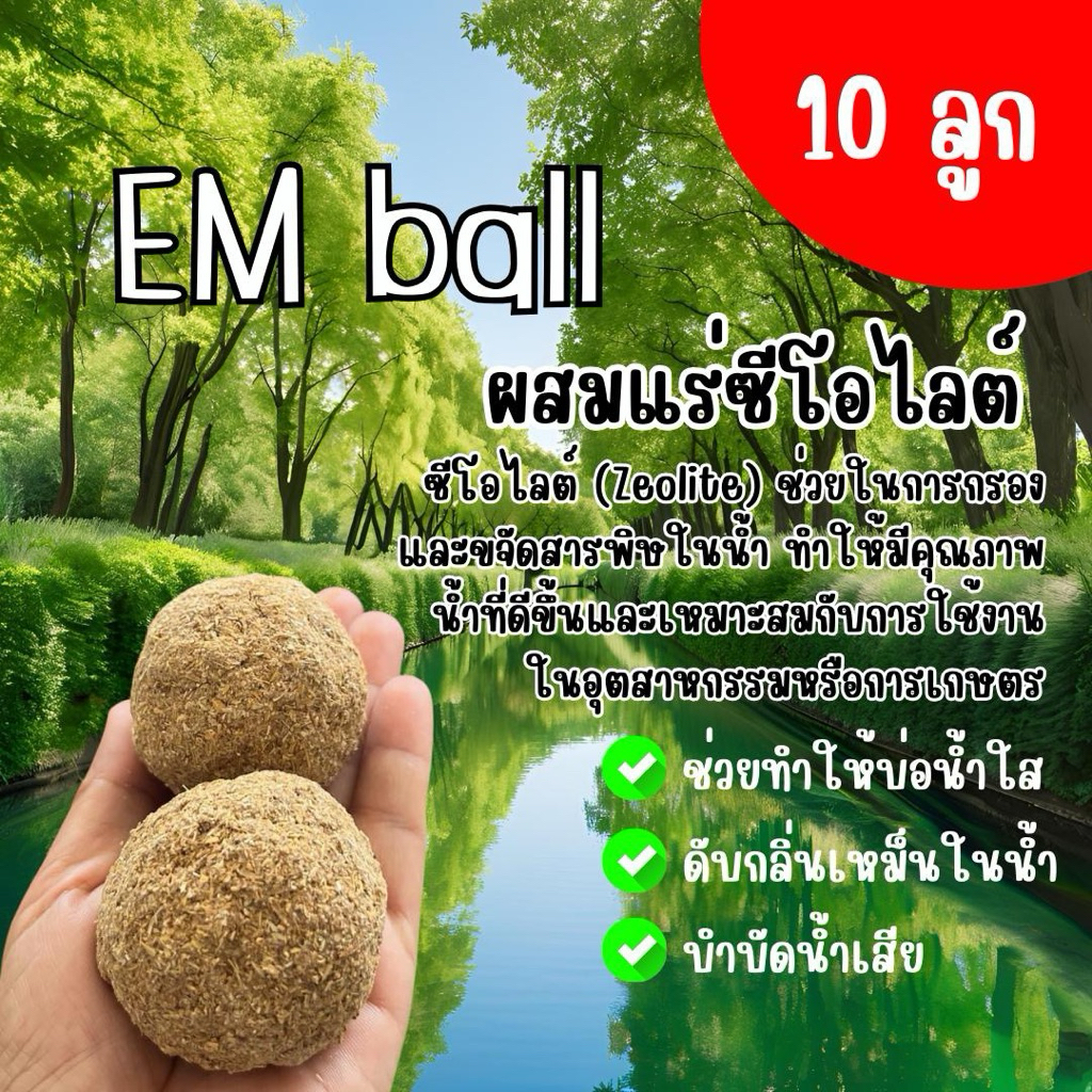 Emball ผสมแร่ซีโอไลต์(10ลูก) ซีโอไลต์ช่วยในการกรองและขจัดสารพิษในน้ำ ...