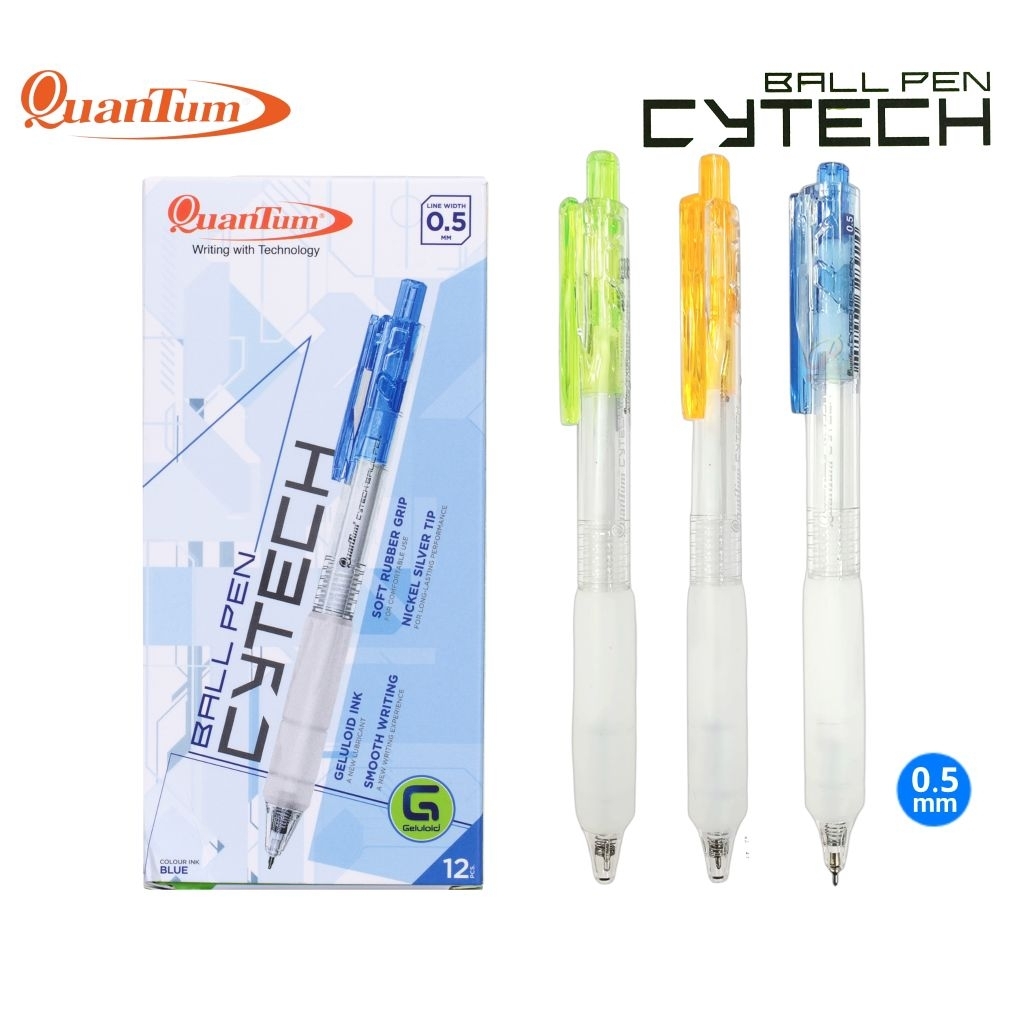 Quantum ปากกาลูกลื่น ไซเทค น้ำหมึกเจลลูลอยด์ Cytech Ball Pen ขนาด 0.5 ...