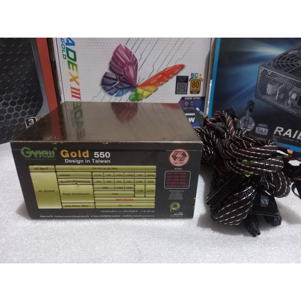 PSU Gview Gold 550W มือ2 มีไฟสีแดง / power supply / พาวเวอร์ซัพพลาย