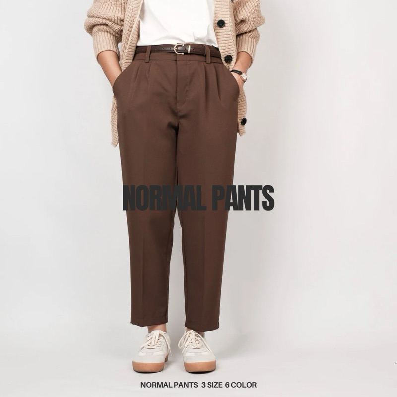 Normal Pants กางเกงขาสอบ เอวสูง ซิปหน้า | Shopee Thailand