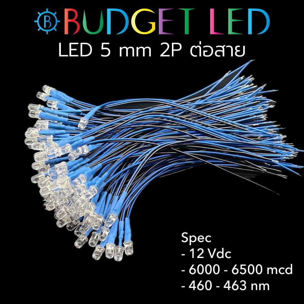 LED 5mm ต่อสาย 12VDC ไฟตกแต่งอเนกประสงค์ 12V LED Wired Light 5MM 12V มี ...