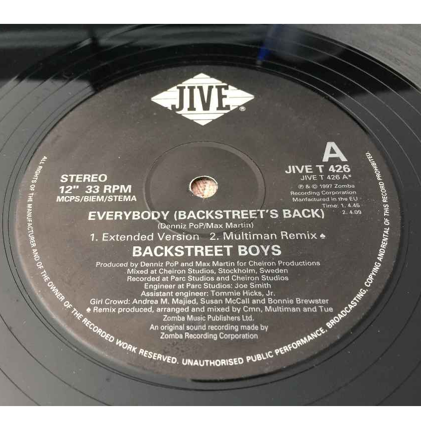 Backstreet sale Boys – Everybody (Backstreet's Back) Jive – JIVE T 426 vinyl 12