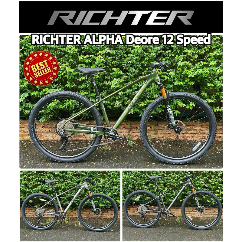(แถมหมวก) จักรยานเสือภูเขา RICHTER รุ่น ALPHA ล้อ 29 นิ้ว ชุดเกียร์ ...