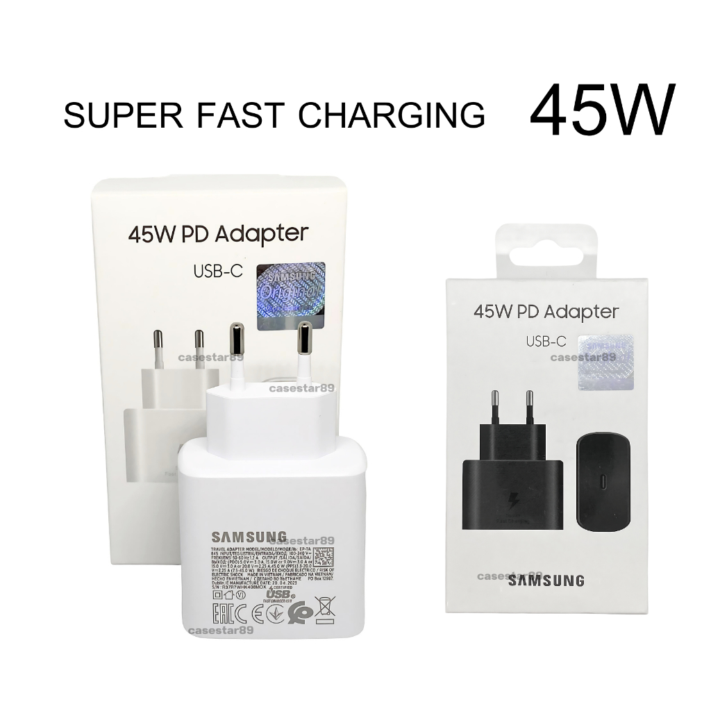 หัวชาร์จเร็ว แท้ ADAPTER SAMSUNG 45W PD TYPE C SUPER FAST CHARGING ...