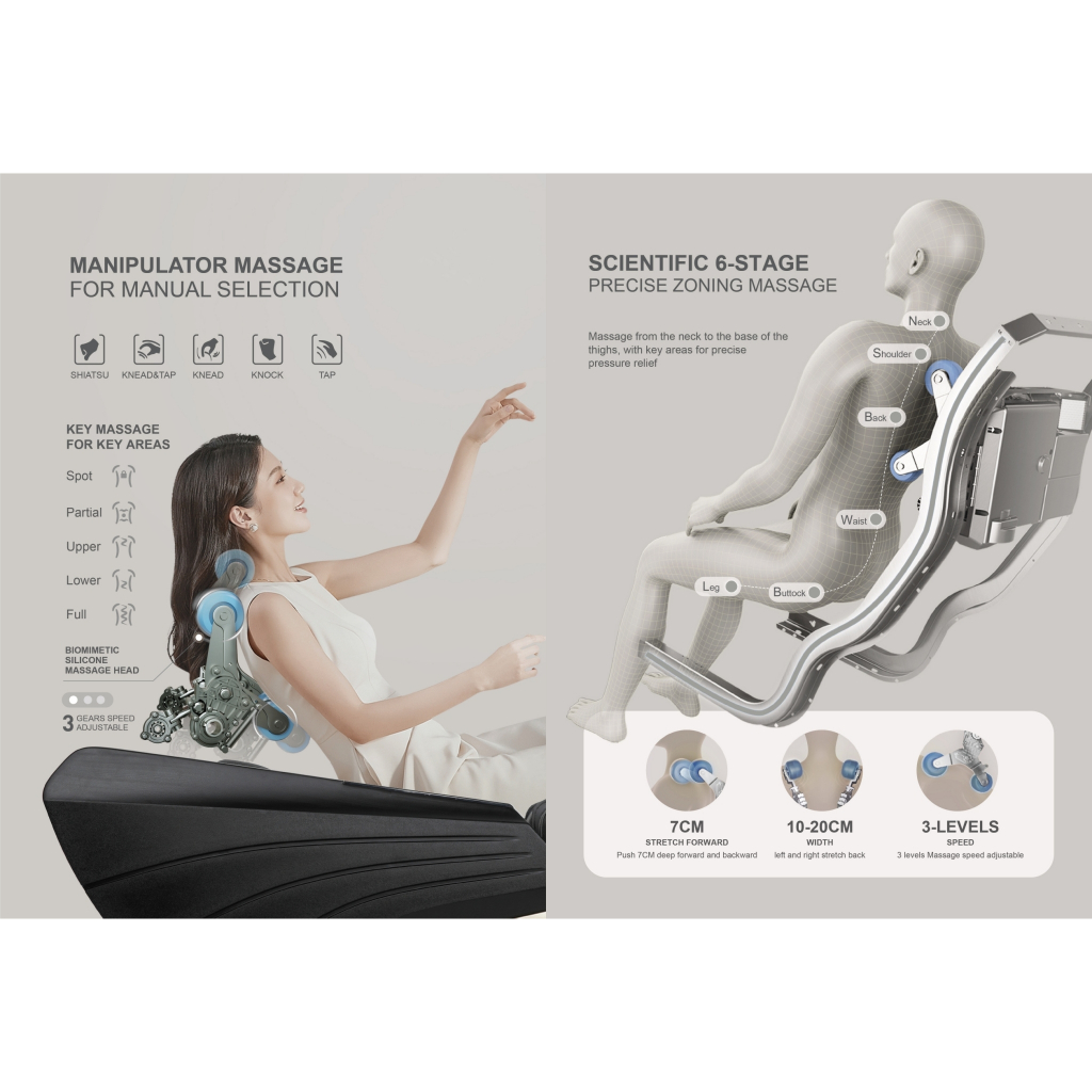 Soul Sense Serie 3 เก้าอี้นวดไฟฟ้า สีดำ ฟื้นฟูร่างกาย โปรแกรมอัตโนมัติ Zero Gravity นวดผสมผสานได้ นวดสั่น นวดคลึง นวดกดจุด นวดทุบ ปรับปรุงคุณภาพการนอนหลับ