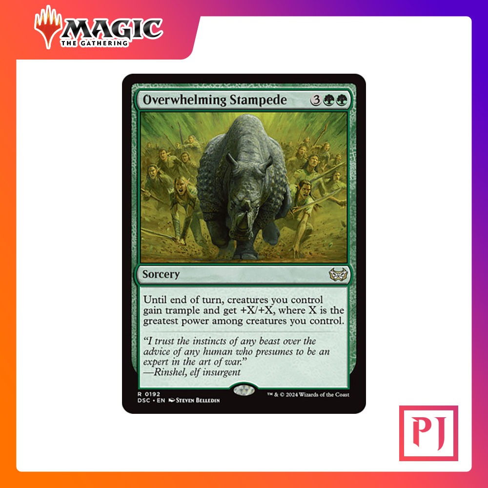 [MTG] Overwhelming Stampede [DSC] [GREEN] [RARE] [NORMAL] [ENG] (การ์ด ...