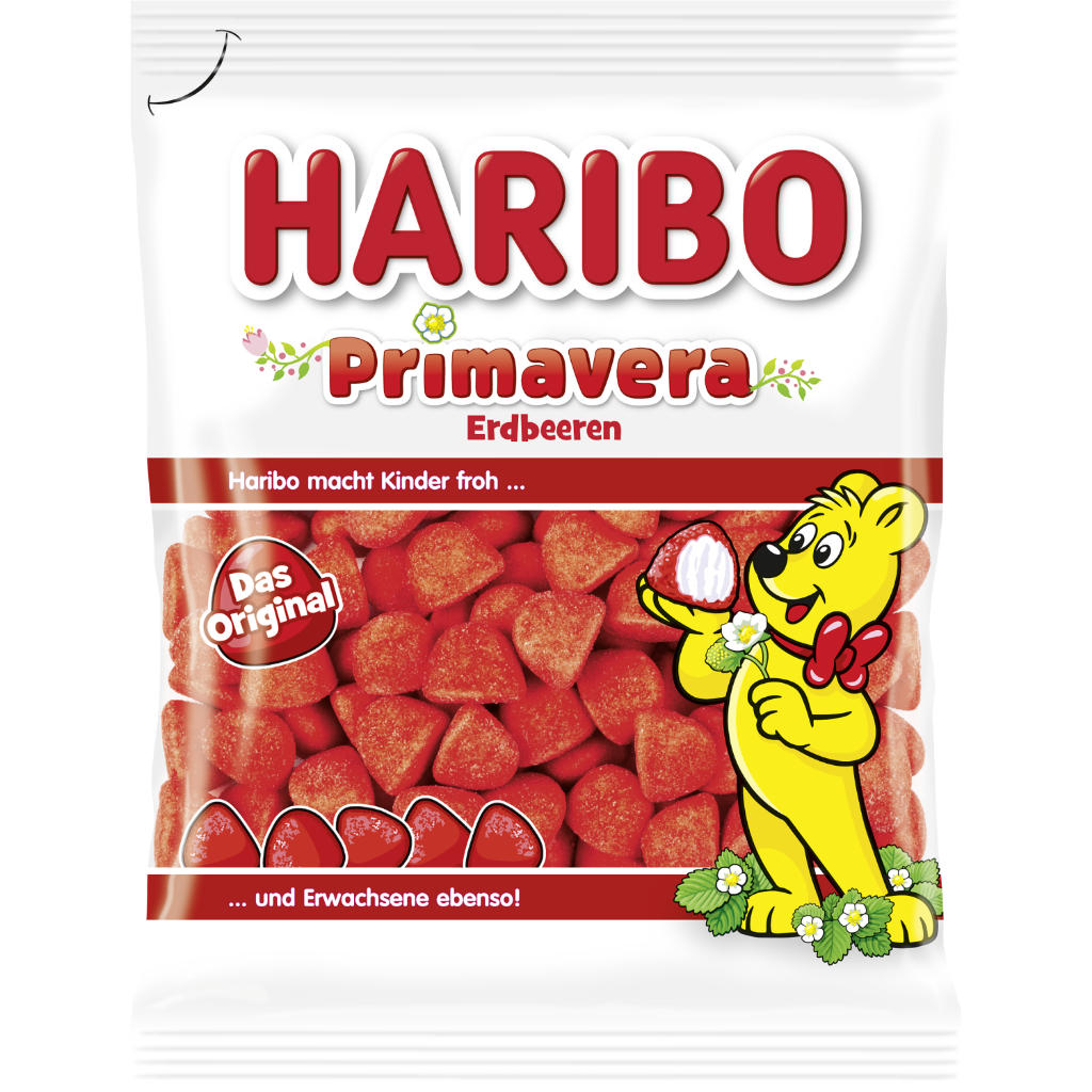 Haribo Primavera (Strawberries) 175g Erdbeeren Soft, fluffy strawberry ...