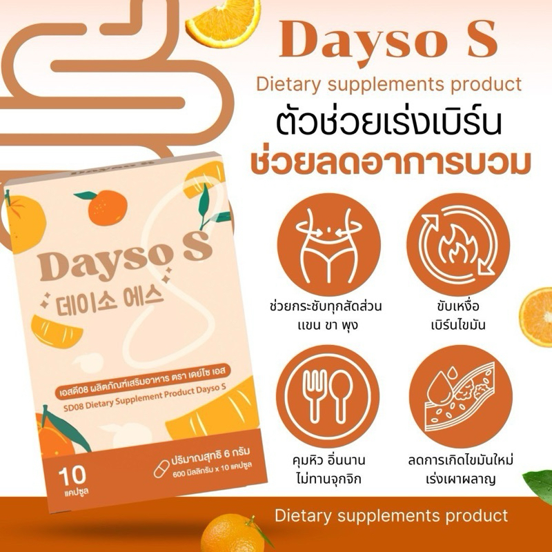 Dayso S (เดย์โซ เอส) ผลิตภัณฑ์อาหารเสริมแบบแคปซูล [ให้นมลูกทานได้ ...