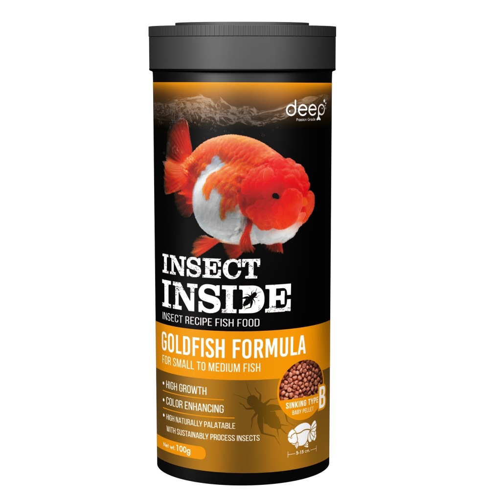 DEEP INSECT INSIDE ดีฟ อาหารปลาทอง เร่งโตเร่งสี โปรตีน45% ขนาด 100g ...