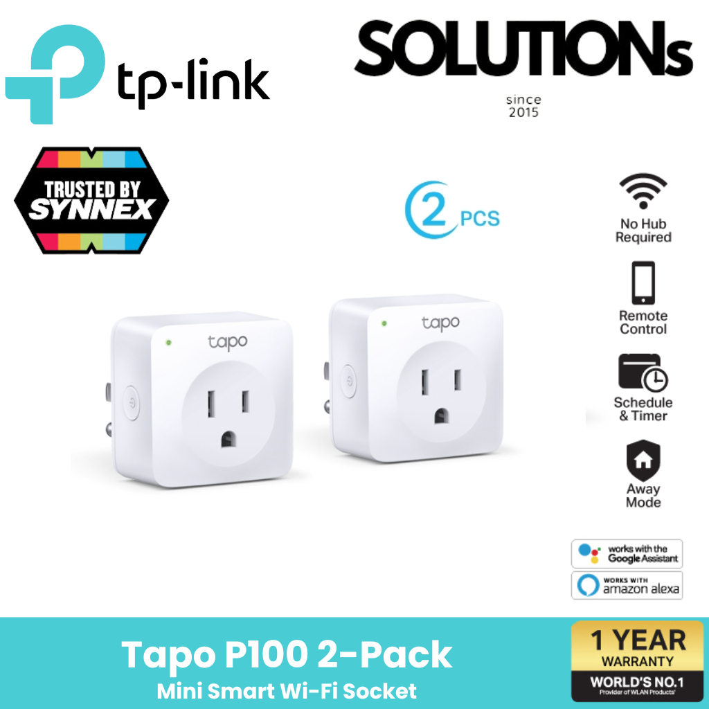 TP-LINK TAPO P100(2-Pack) Mini Smart WiFi Plug สั่งเปิด-ปิดอุปกรณ์ผ่าน ...