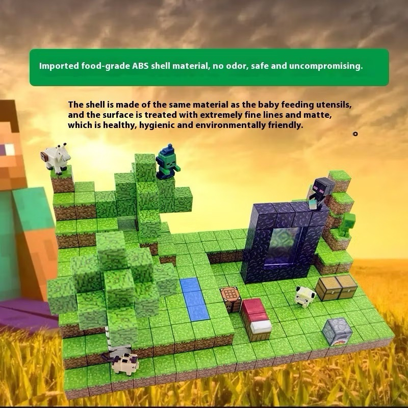Minecraft Magnetic Building Blocks บล็อกตัวต่อแม่เหล็กเด็ก DIY ของเล่น ...
