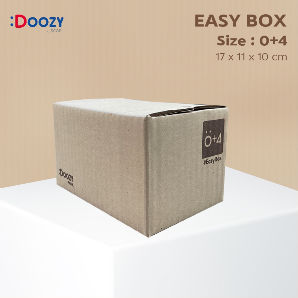 Easy Box กล่องไปรษณีย์ ขนาด 0+4 (11x17x10 ซม.) แพ็ค 20 ใบ กล่องพัสดุ ...