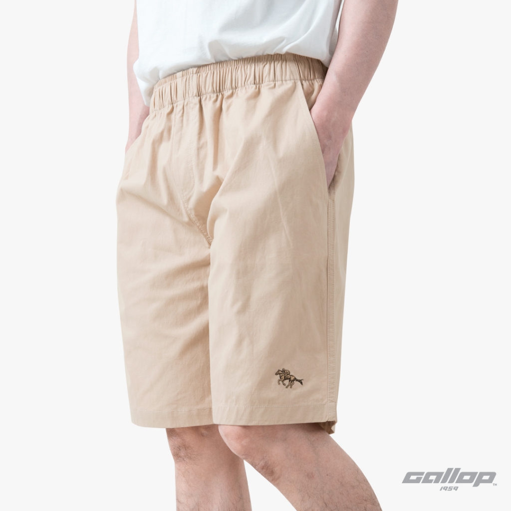 GALLOP : Twill Shorts กางเกงขาสั้นเอวยางยืดผู้ชาย รุ่น GS9027 สี Khaki ...