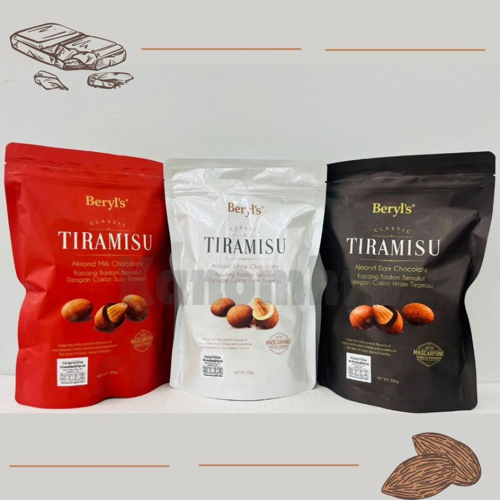 Beryl's Tiramisu 300g อัลมอนด์เคลือบช็อกโกเเลต มี 3 รสชาติให้เลือก จาก ...