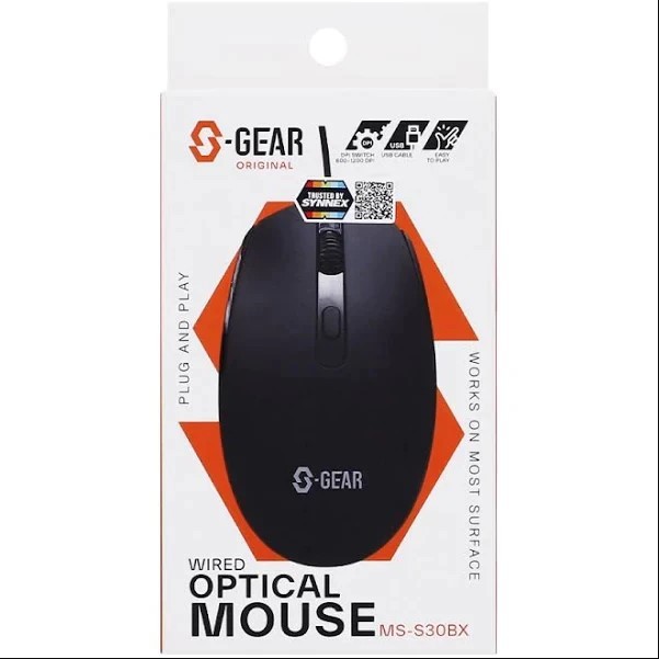SGEAR Wired Mouse MS-S30BX Black เมาส์มีสาย เมาส์ทำงาน สีดำ | Shopee ...