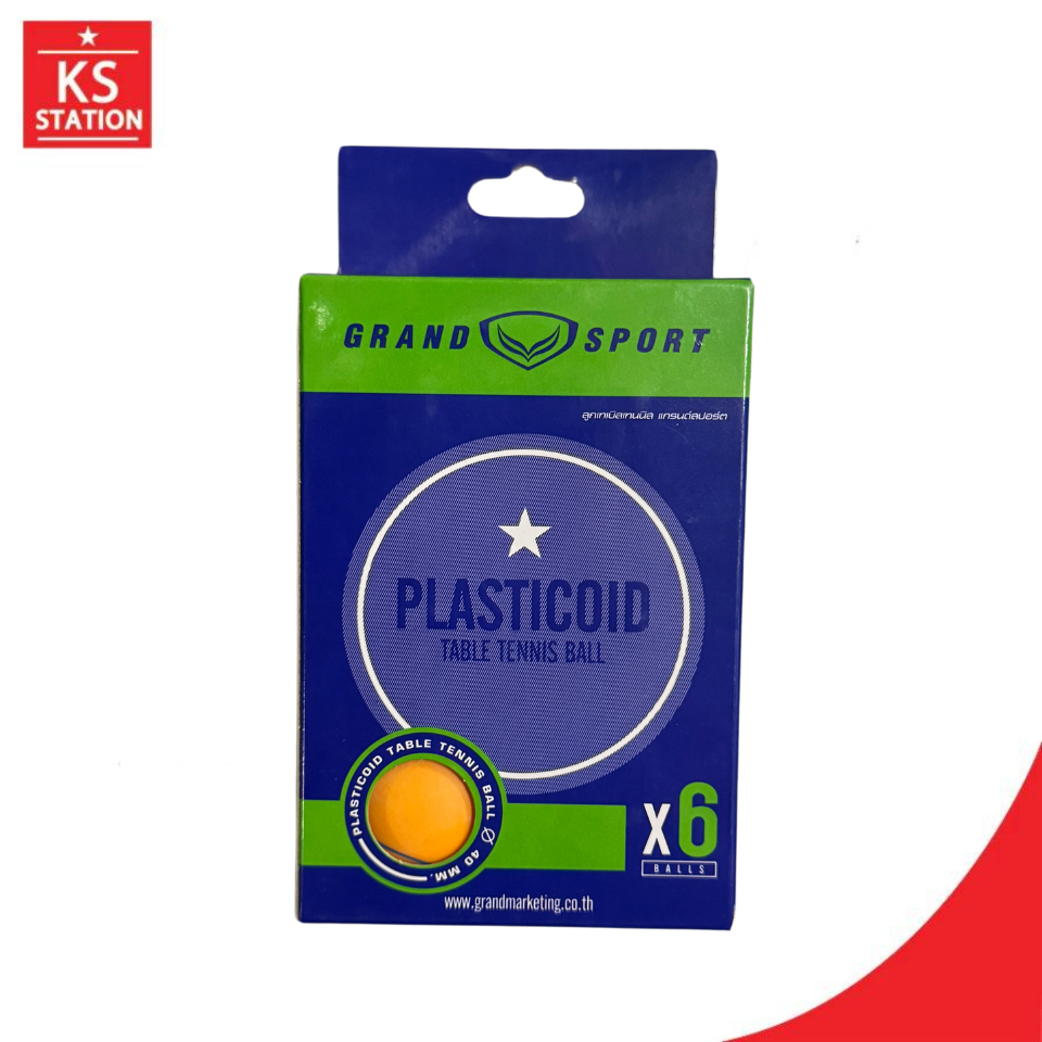 Grand Sport ลูกปิงปอง Plasticoid 1 ดาว บรรจุ 6 ลูก สีส้ม/สีขาว ...