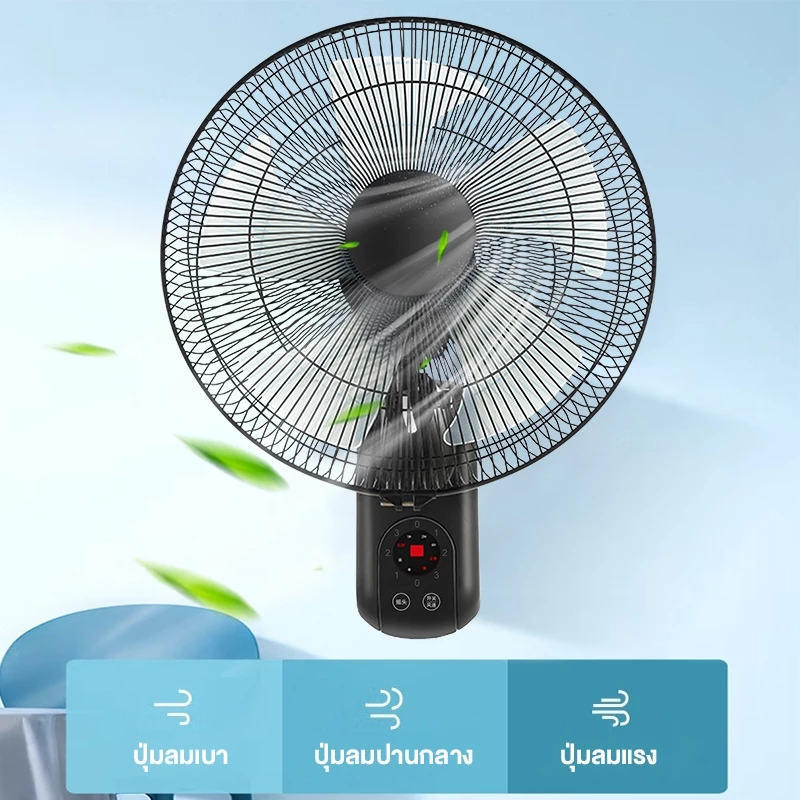 AOQU【1แถม1】 พัดลมติดผนัง 16 นิ้ว รีโมท พัดลมรีโมท ส่ายหัวได้ พัดลมไฟฟ้า ปรับระดับได้ ลมแรง พัดลมรีโมท เสียงเงียบ