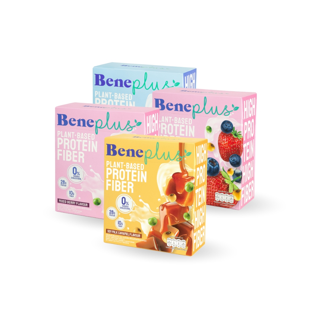 Beneplus Protein (4 กล่อง) : โปรตีนพืช 28g ไฟเบอร์สูง ไม่มีน้ำตาล Plant ...