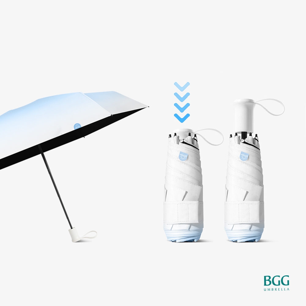 UV Cut 100% 5-Fold Windproof Magic Handle Folding Umbrella ร่มพับ 5ตอน กันยูวี 100% มือจับซ่อนเวทมนตร์ (FM2042)