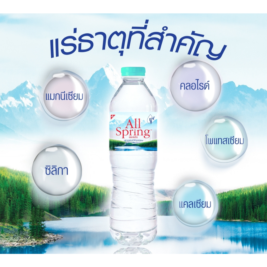 น้ำแร่ Allspring 1500ml.*8ขวด 6 pack | Shopee Thailand