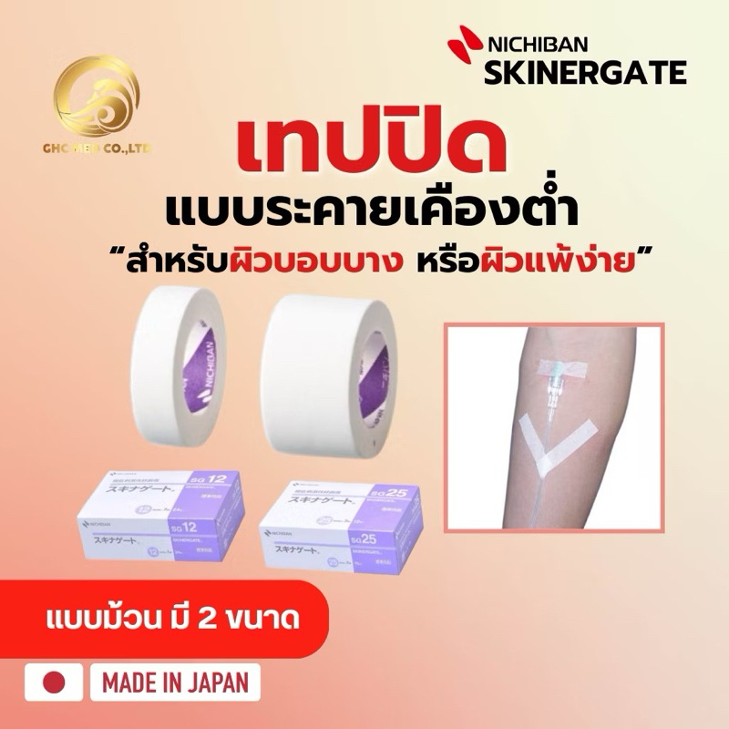 (1ม้วน) NICHIBAN SKINERGATE สก๊อตเทปปิดแผล สำหรับติดผ้าก๊อซและผ้าพันแผล ...
