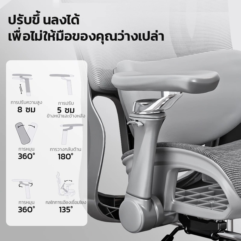 Xpanse รุ่น W202 เก้าอี้สุขภาพ Ergonomic Chair รองรับสรีระและเอวเพื่อการปรับท่าทางให้ถูกต้อง นั่งสบายตลอดวัน