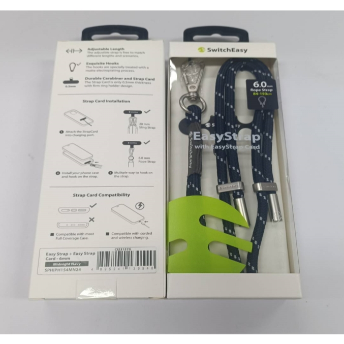 SWITCHEASY EasyStrap + Karte – Verstellbarer Handy-Gurt (84-150 Cm) Für IPhone & Smartphones Mit Hülle