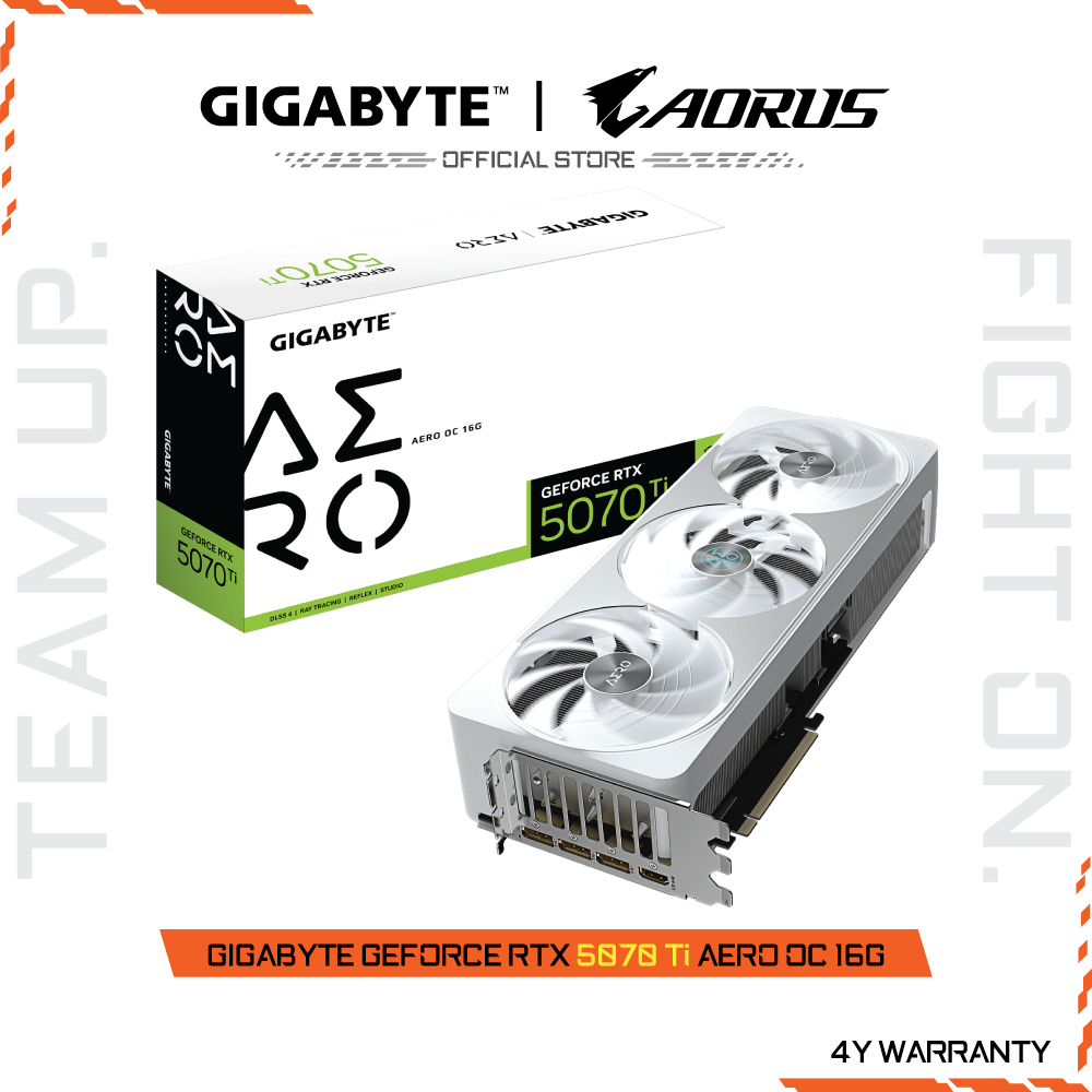 GIGABYTE GeForce RTX 5070 Ti AERO OC 16G (VGA Card) GV-N507TAERO OC-16GD-1.0
