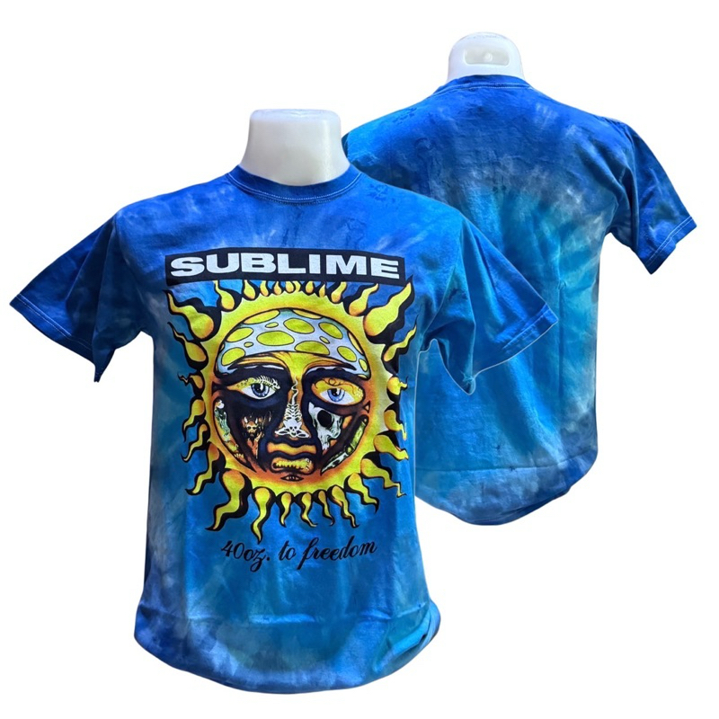 Sublime T-Shirt 40Oz To Freedom Band Logo - Officiel Unisexe Dip Dye Vert