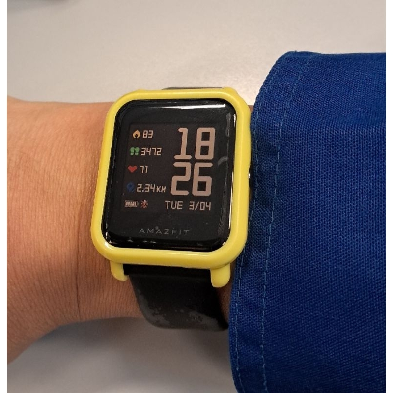 Amazfit bit lite สสาร์ทวอทช์ เรือนดำ สายดำ เคสเหลือง แบตดี พร้อมใช้งาน ...
