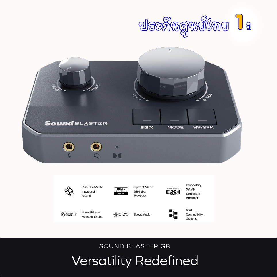 SOUND CREATIVE USB BLASTER G8 Hi-Res Gaming DUAL USB DAC and Amp ประกัน ...