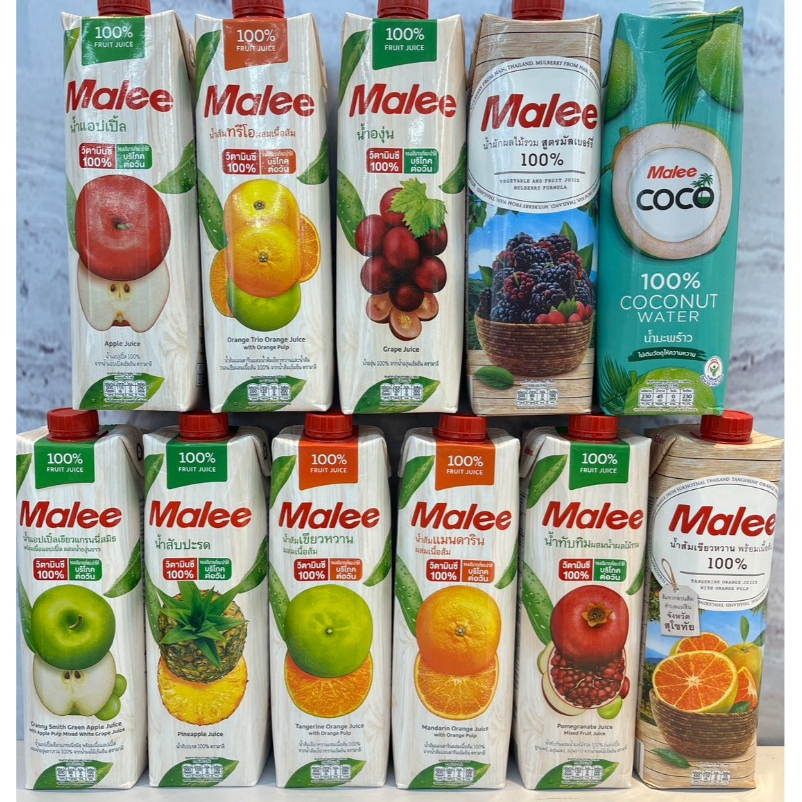 Malee Fruit Juice 100% มาลี น้ำผลไม้ 1000 มล. ( มี 11 รสชาติ) | Shopee ...