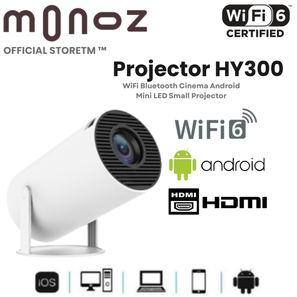 MONOZ HY300 โปรเจคเตอร์ – เปลี่ยนทุกที่ให้เป็นโรงภาพยนตร์ส่วนตัวของคุณ ...