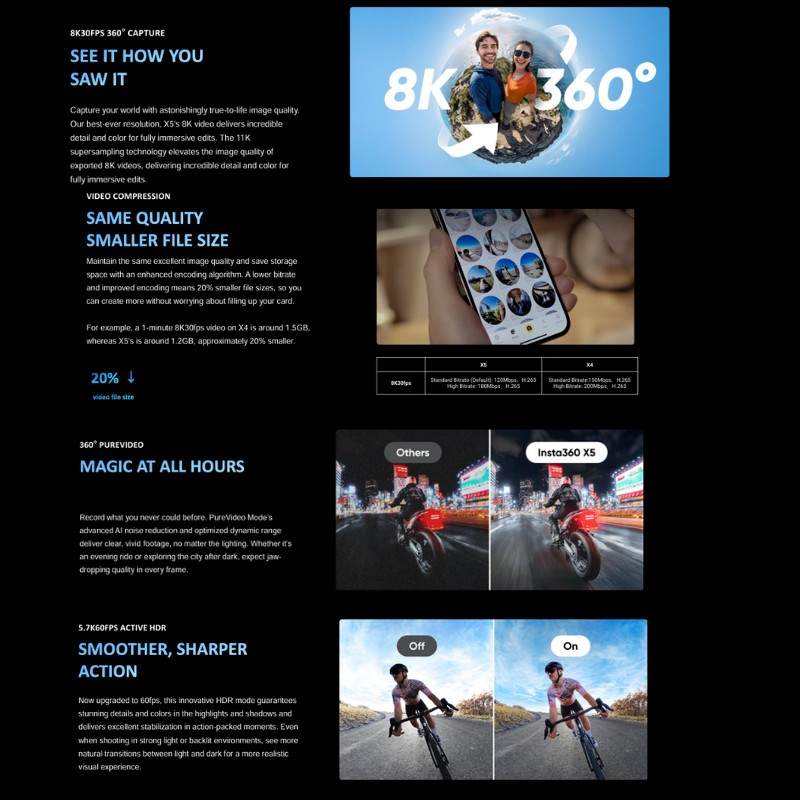 Insta360 X5 Standard/Essentials Bundle 8K 360 Action Cam รับประกันศูนย์ไทย 1 ปี