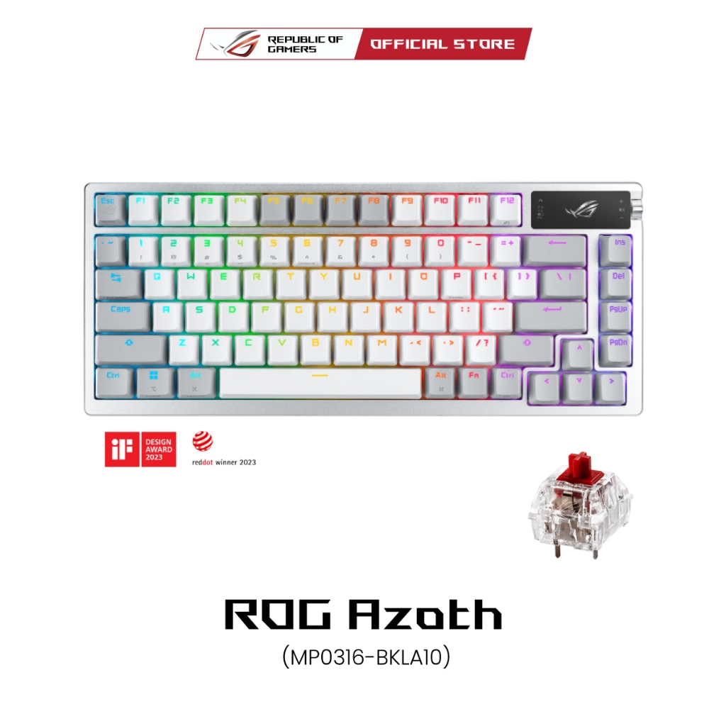 ASUS ROG Azoth NX Red Switch Wireless Keyboard TH, RGB AURA Sync, White ...