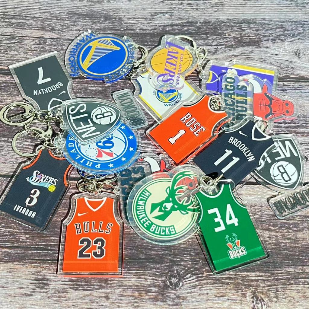 NBA Player Jersey & Team Logo Arcylic Keychain พวงกุญแจลายเสื้อผู้เล่น ...