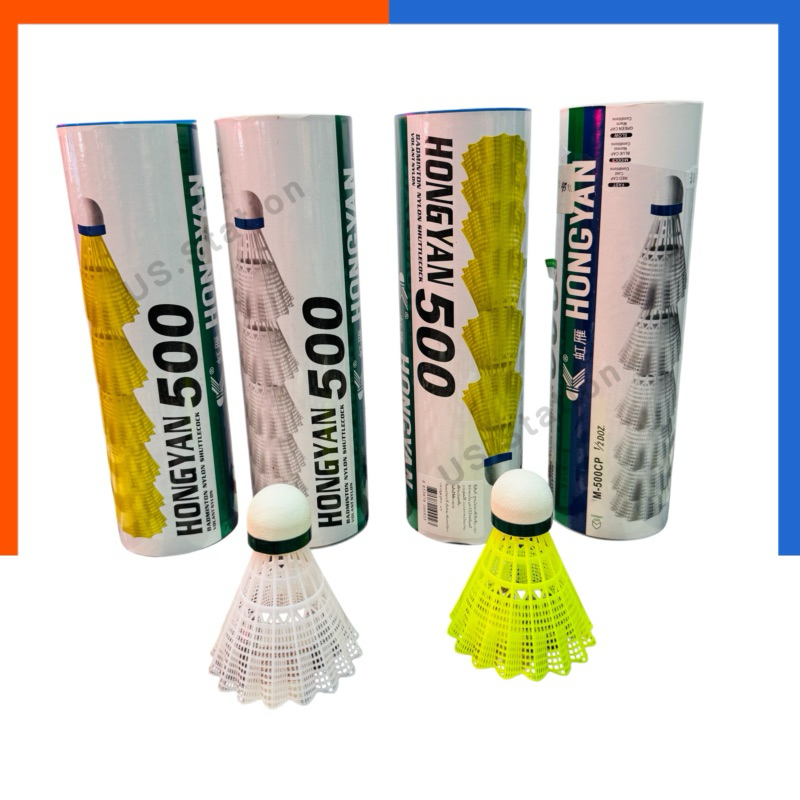 ลูกแบด พลาสติก Hongyan 500 แพค 1/3/6 ลูก สีขาว/สีเหลือง ลูกแบดมินตัน ...