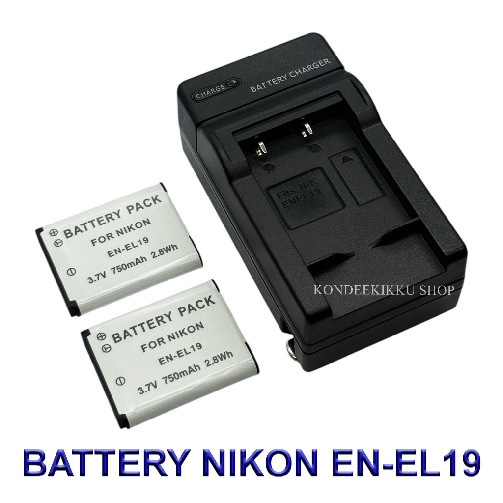 EN-EL19 \ ENEL19 Battery and Charger For Nikon S32,S100,W100,S2500 ...
