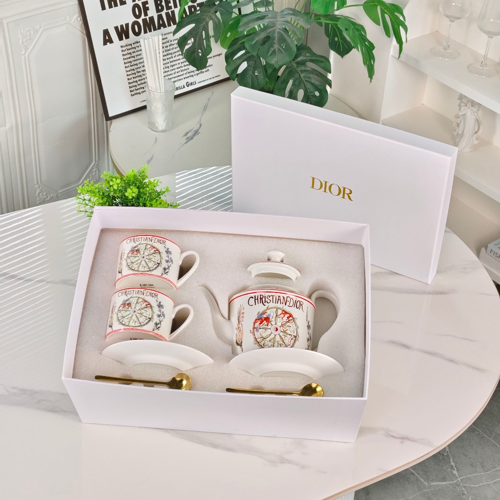 DIOR Tarot Card Series: Bone Porcelain Coffee Cups, Plates, Coffee