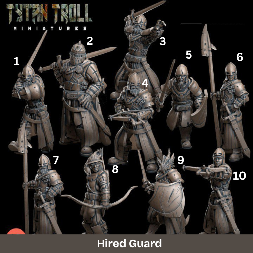 DnD Miniature I City Guard (งานเรซิ่นยังไม่ลงสี) ขนาดฐาน 1 นิ้ว ...