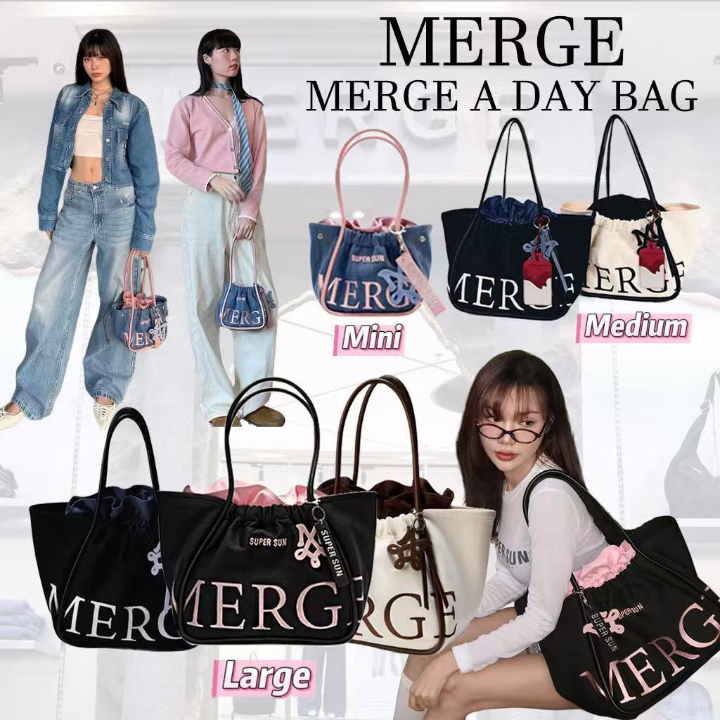 OUTLETS🇰🇷 แท้💯MERGE A DAY BAG L/M/mini🤎มี 6 สีให้เลือก Merge กระเป๋า ...